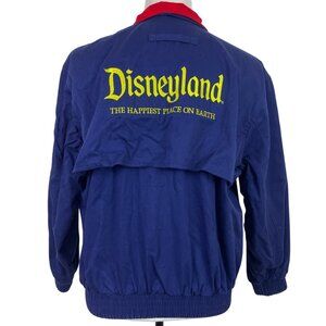 Vintage 80s Disneyland Blue Jacket With Red Collar & Yellow Embroidery Size M